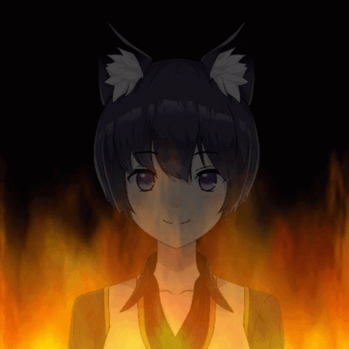 Anime Girl Smiling Burn It GIF