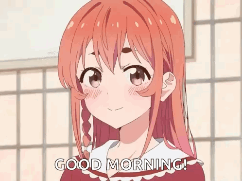 Anime Girl Smiling Saying Good Morning