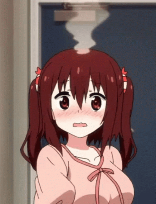 Anime Girl Smoking Head GIF