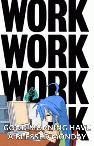 Anime Girl Studying Work Work Work GIF