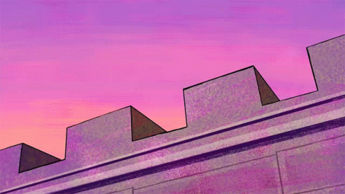 Anime Girl Viewing Atop Tower With Binoculars GIF