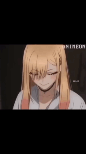 Anime Girl With Long Blonde Hair and Choker