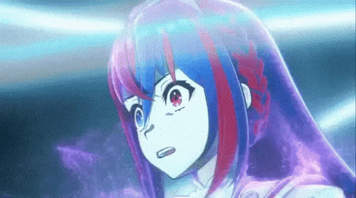 Anime Girl With Purple Hair And Red Eyes GIF