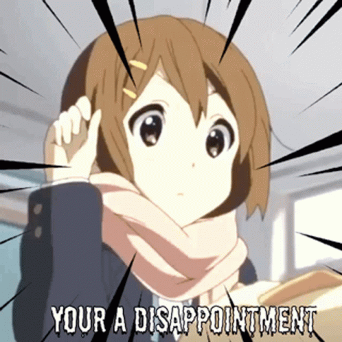 Anime Girl Yui Hirasawa You're A Disappointment GIF