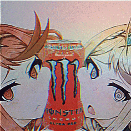 Anime Girls Between Monster Drink GIF
