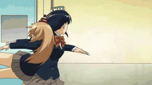Anime Girls Hard Fighting GIF
