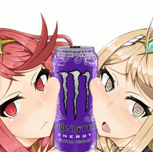 Anime Girls Holding Monster Energy Ultra Violet