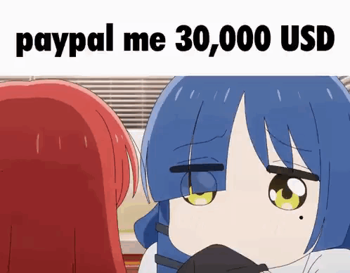 Anime Girls Looking At Each Other Paypal Me 30000 USD GIF