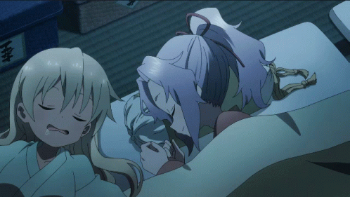 Anime Girls Lying on Bed