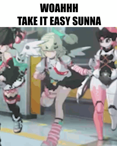 Anime Girls Running Woahhh Take It Easy Sunna