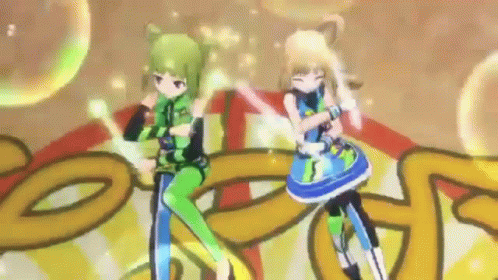 Anime Girls Standing On Stage GIF