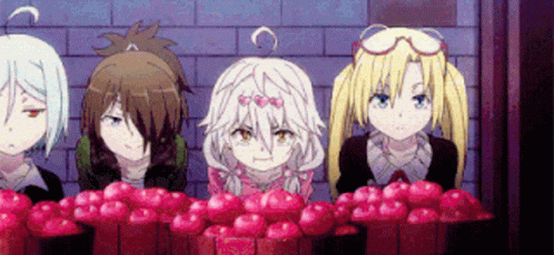 Anime Girls With Pile of Apples