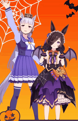 Anime Greetings From Uma Halloween GIF