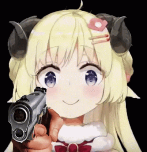 Anime Tsunomaki Pointing Gun GIF