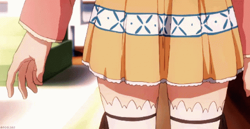 Anime Girl Pulling Out Gun From Skirt GIF