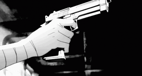Anime Dropping Gun GIF