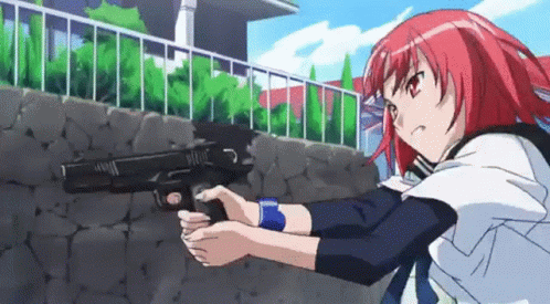 Anime Akane Mishima Shooting Gun GIF
