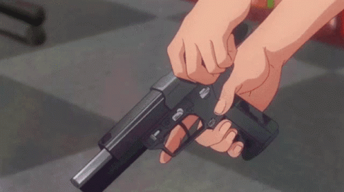 Anime Girl Gun Reloading Threat GIF