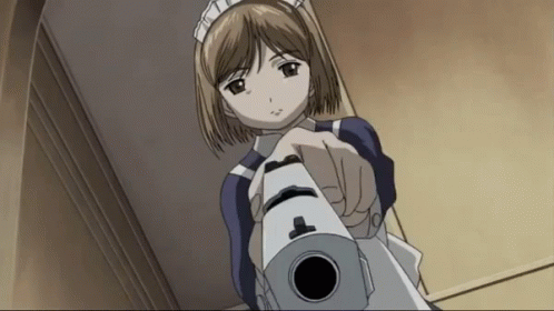 Anime Girl Llen Holding Gun Art GIF
