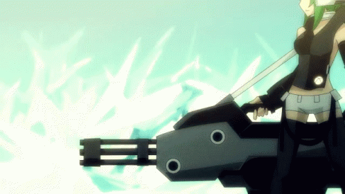 Anime Girl Shooting Machine Gun GIF