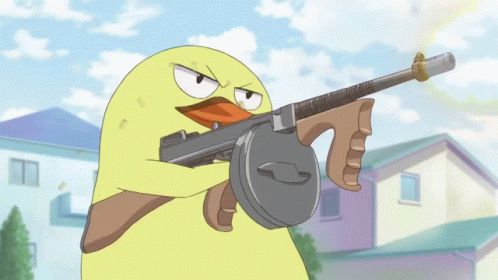 Anime Duck Shooting Gun GIF