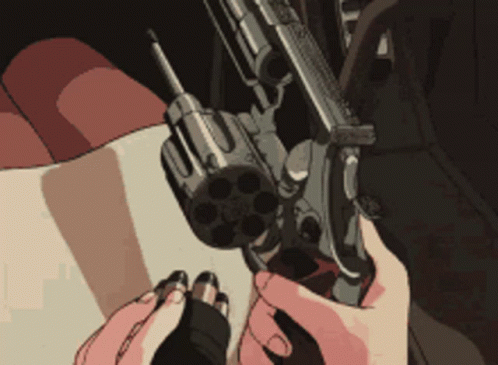Anime Revolver Reload Spin Gun Animation GIF
