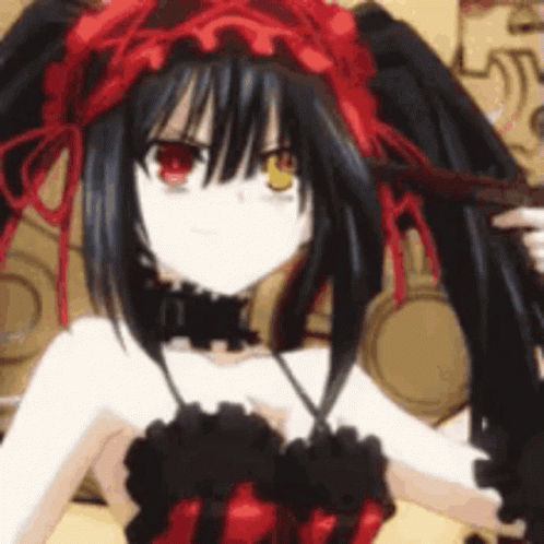 Anime Kurumi Tokisaki Holding Gun GIF