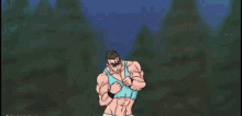 Anime Guy Muscle Growth And Tearing Sando GIF