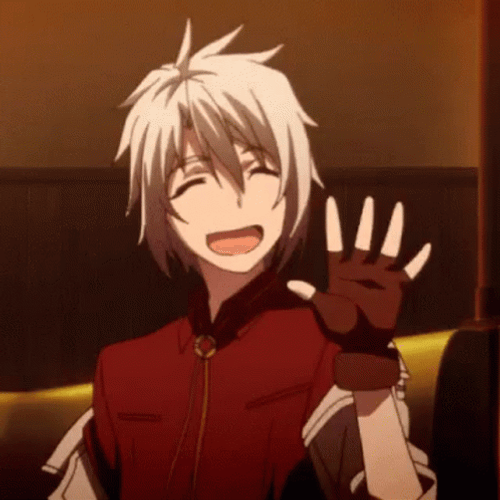 Anime Hair Wave Hello Boy Anime Smiling Eyes GIF