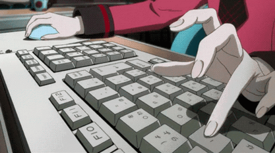 Anime Hand Computer Typing Fast GIF