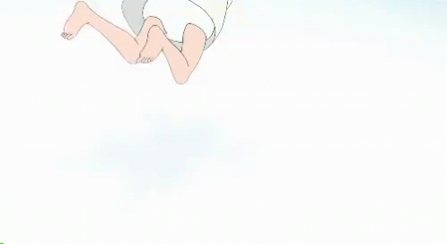 Anime Kids Playing And Rolling On Winter Snow GIF