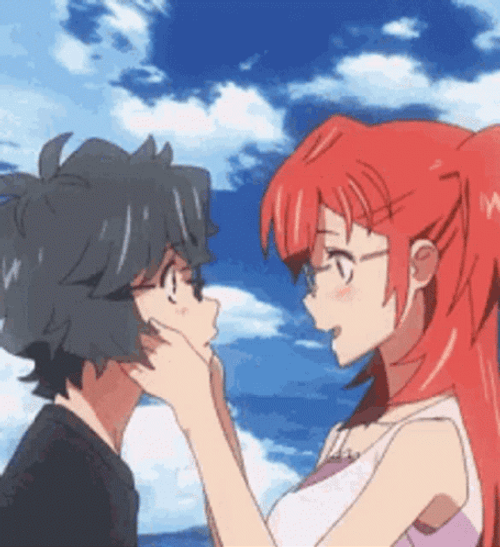 Anime Kissing 455 X 498 Gif GIF