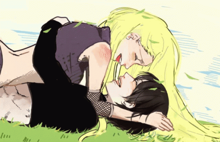 Anime Kissing Ino Yamanaka Sweet Couple GIF