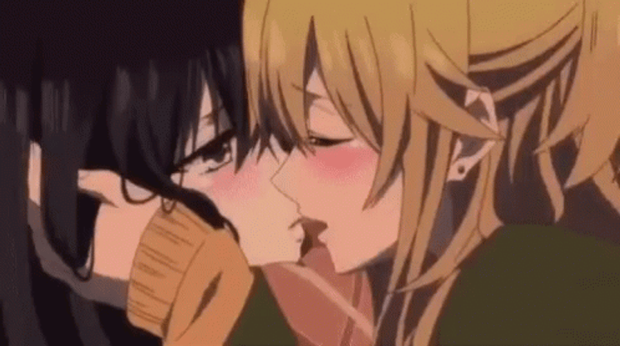 Anime Kissing Yuzu And Mei Aihara Citrus Series GIF