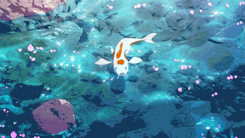 Anime Koi Fish Shinning Water GIF