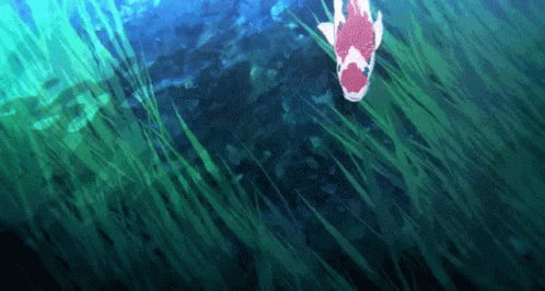 Anime Koi Fish Swimming Away GIF