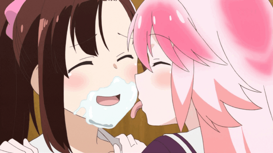Anime Lick Girl's Face GIF
