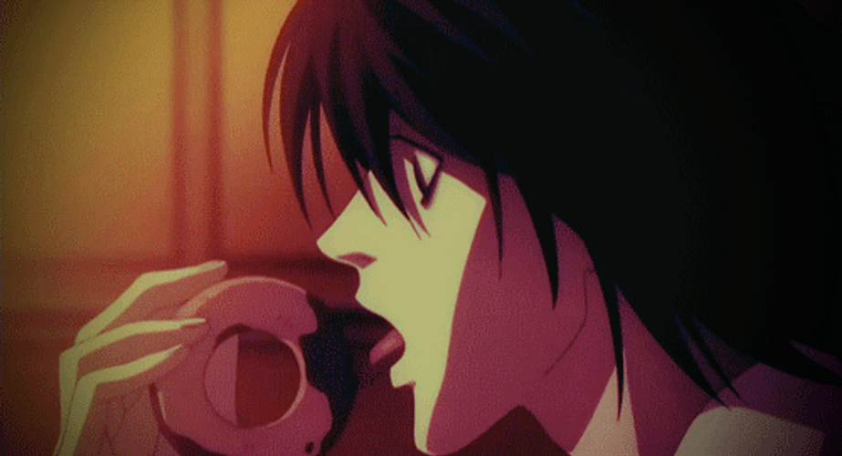 Anime Lick Lick His Donut GIF