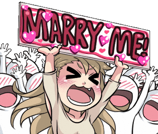 Anime Lilly And Marigold Marry Me Sign GIF