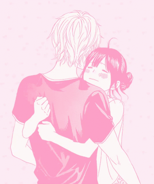 Anime Love Hugging Couple GIF 