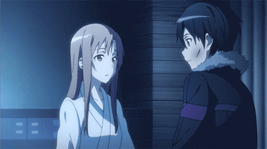 Anime Love Kissing Couple GIF 