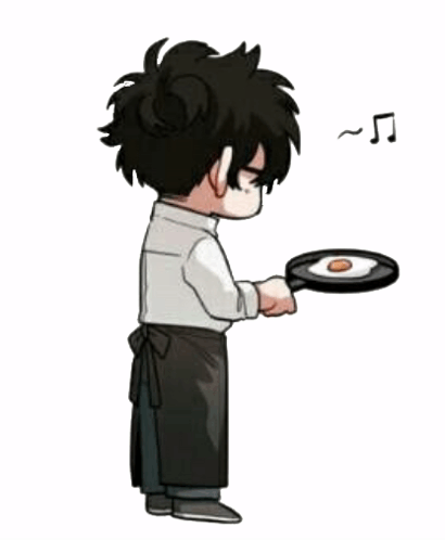 Anime Man Cooking One Egg In Pan GIF