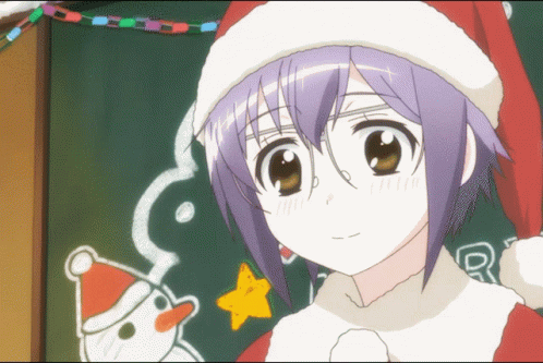 Anime Merry Christmas Chicken Bite GIF