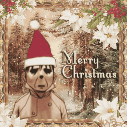 Anime Merry Christmas Greetings Snow GIF