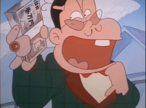 Anime Money Show Off Tensai Bakabon GIF