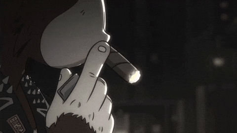 Anime Monkey Close Up Smoking GIF