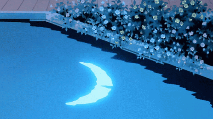 Anime Moon Reflection Background GIF