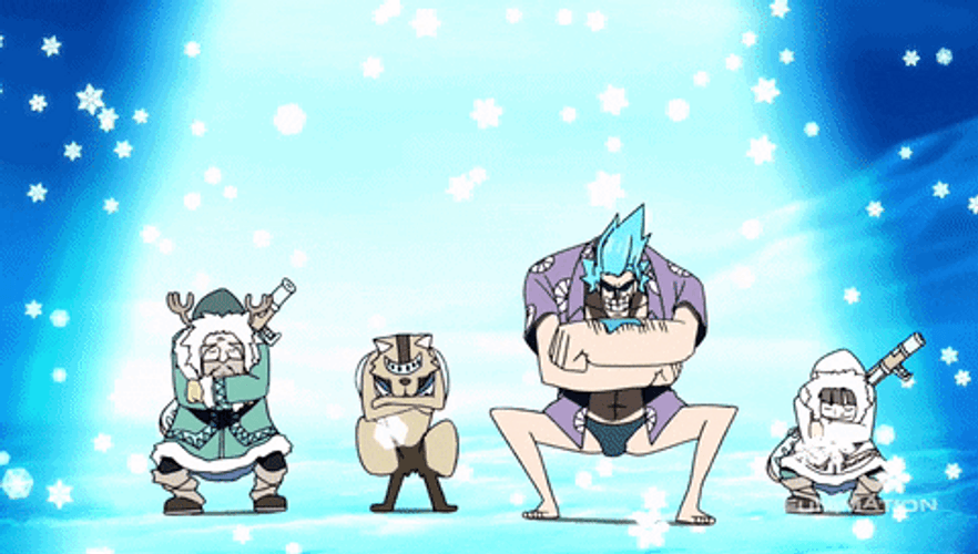 Anime One Piece Franky Super Dance Performance GIF