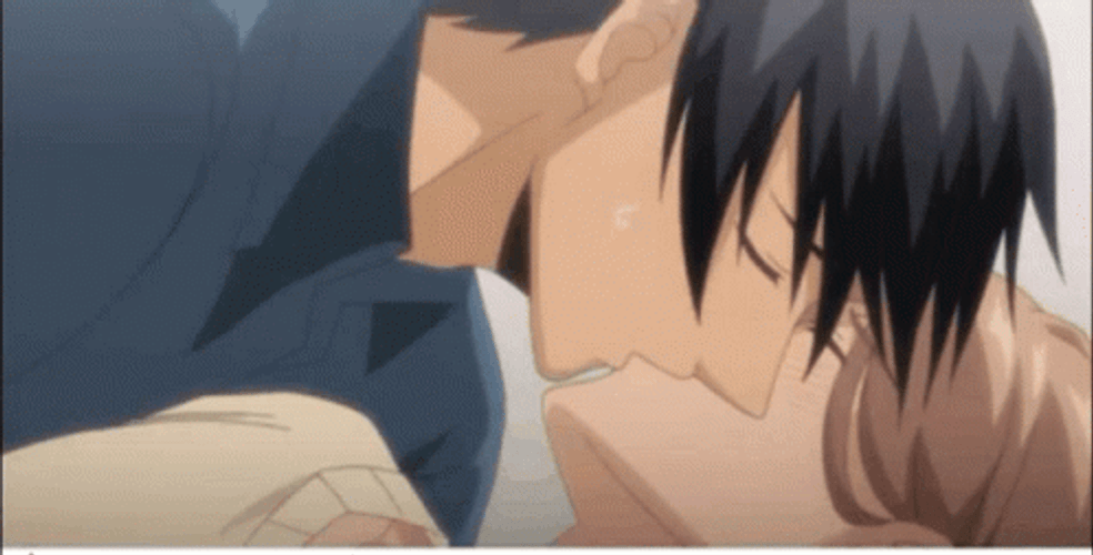 Anime Pair Romantic Kissing  GIF