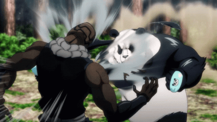 Anime Panda Fighting Jujutsu Kaisen GIF